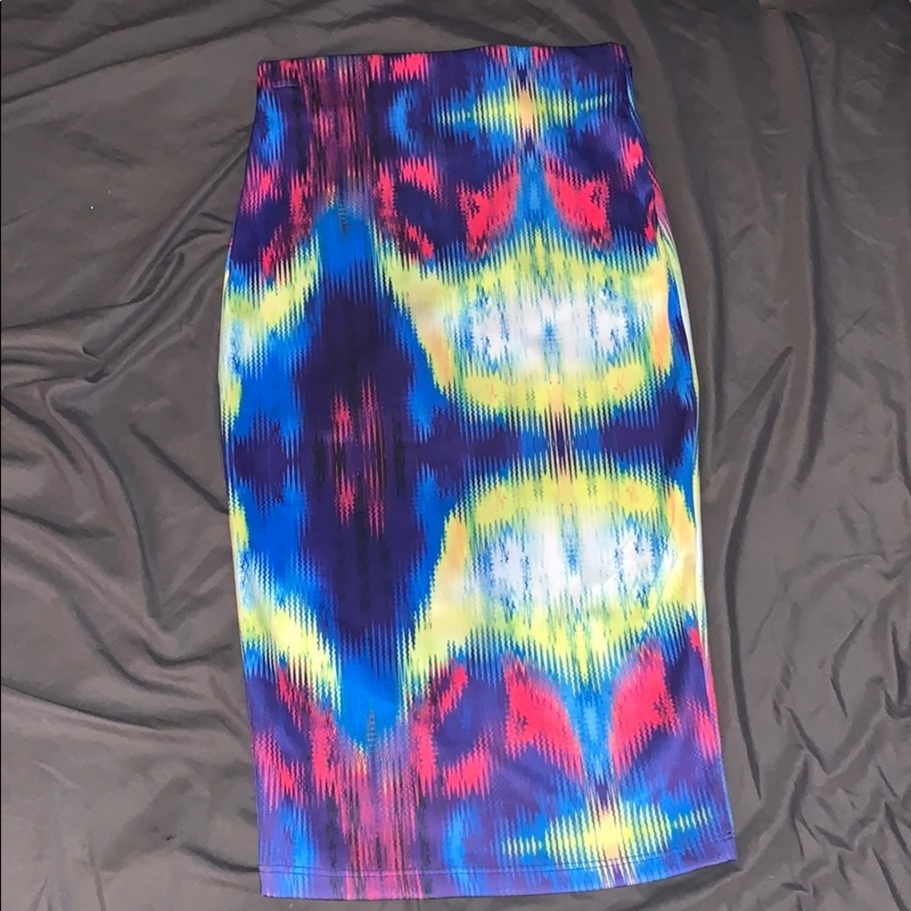 Multicolored pencil skirt